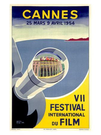 International Film Festival Cannes VII Vintage Canvas Wall Art Print